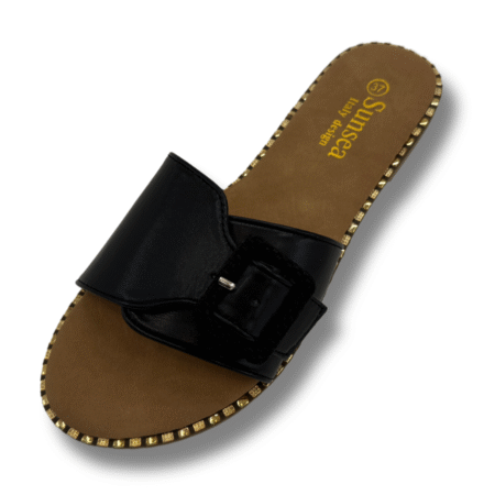 chanclas de pala con hebilla color negro