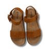 sandalia de yute con hebilla camel frontal