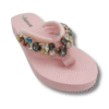 sandalias de cuña elegantes mujer con piedrecitas ROSA