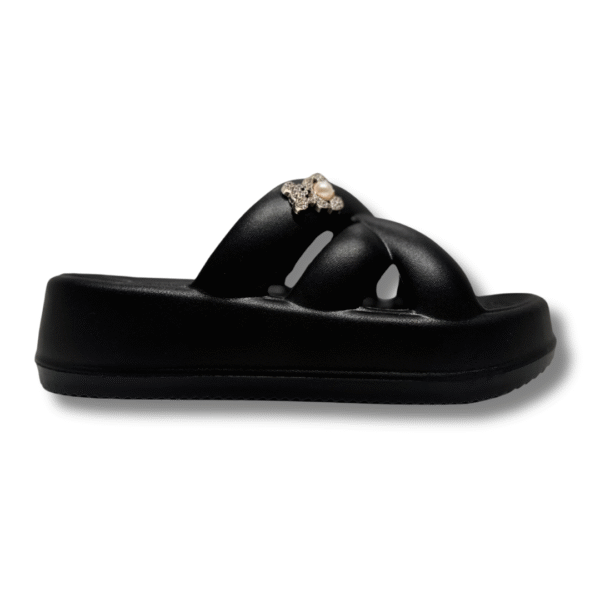 Chanclas EVA con Plataforma Osito Mujer negro lateral