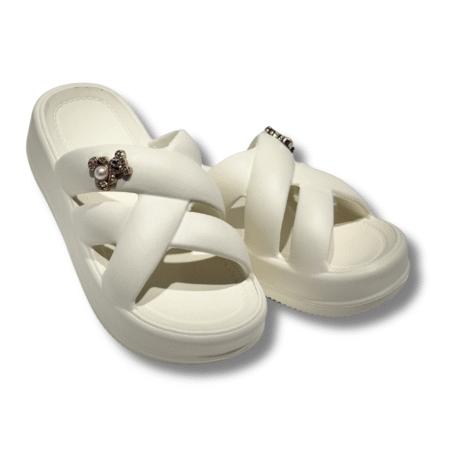 Chanclas EVA con Plataforma Osito Mujer blanco