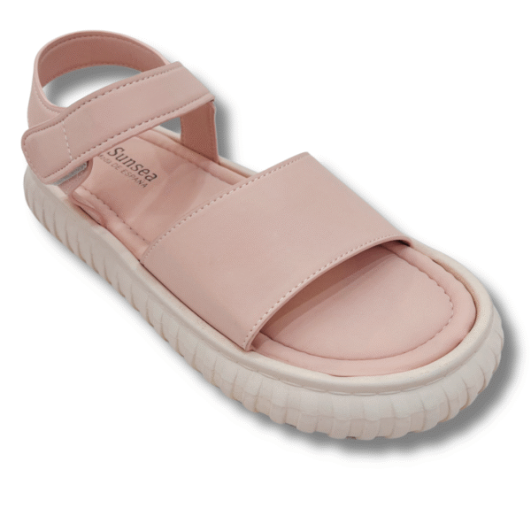 sandalias acorchadas con velcro rosa