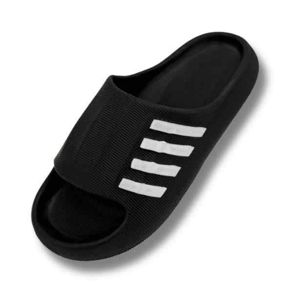 Chanclas de Cuatro Rayas para Hombre negro
