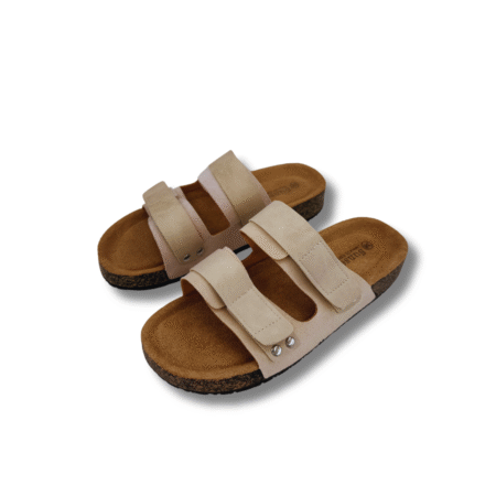 sandalias bio de velcro beige