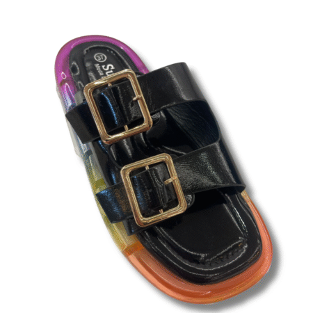 sandalias bio ajustables con suela acorchada negro