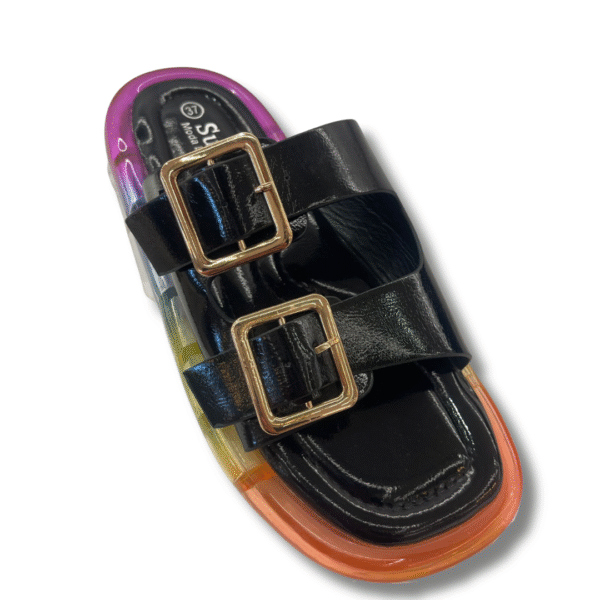 sandalias bio ajustables con suela acorchada negro