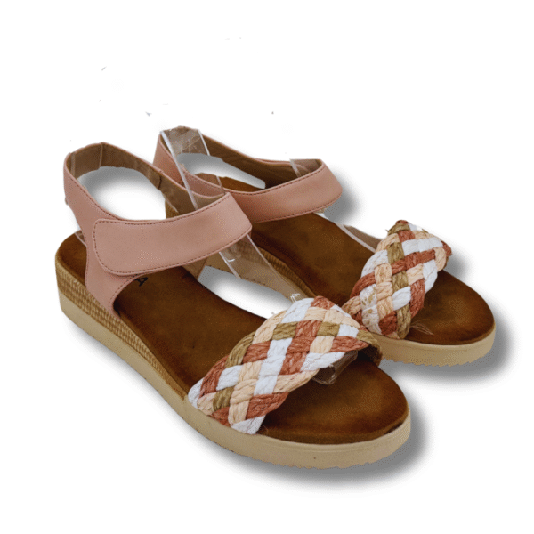 Sandalias de cuña con yute para mujer ROSA
