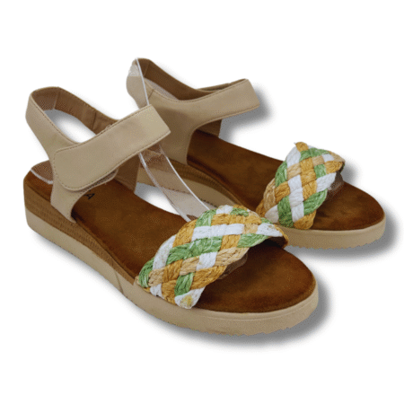 Sandalias de cuña con yute para mujer BEIGE