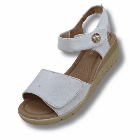 sandalias cuña mujer estilo coreano color blanco