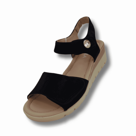 sandalias cuña mujer estilo coreano color negro