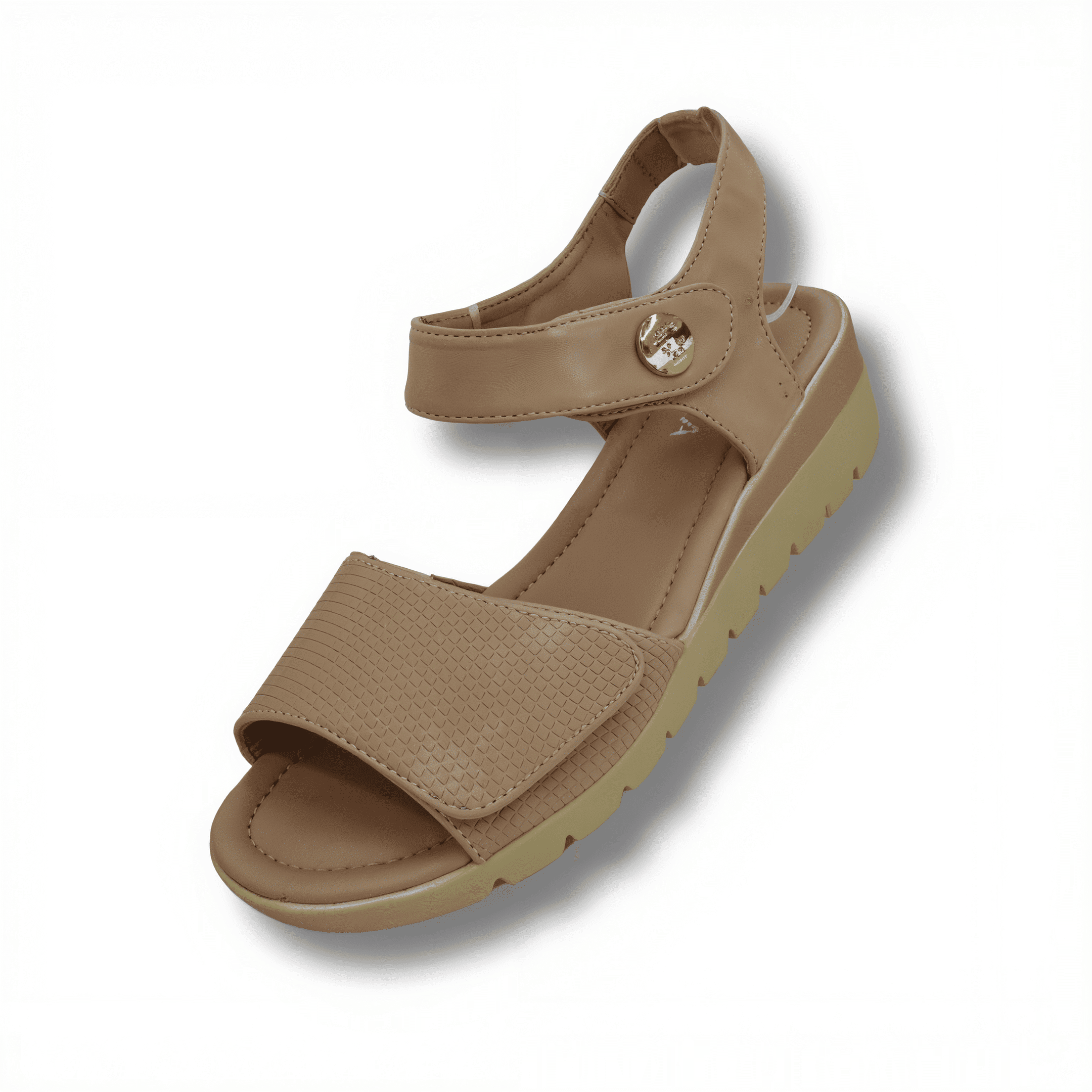 sandalias cuña mujer estilo coreano color champagne