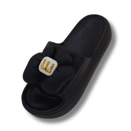 chanclas antideslizantes con mariposa NEGRO