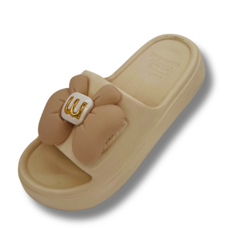 chanclas antideslizantes con mariposa BEIGE