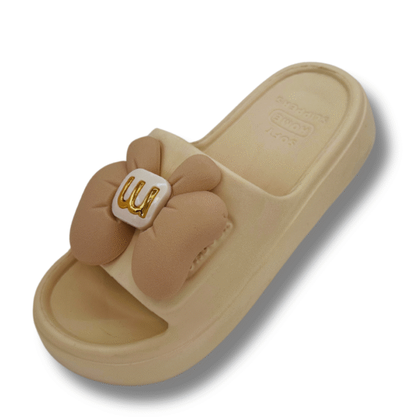chanclas antideslizantes con mariposa BEIGE