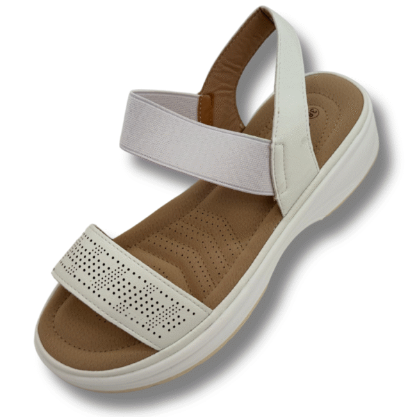 sandalias banda elástica blanco