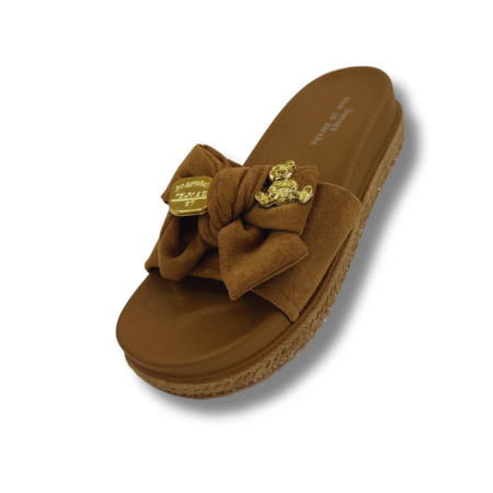 sandalias de mujer antideslizantes con llavero de oso camel