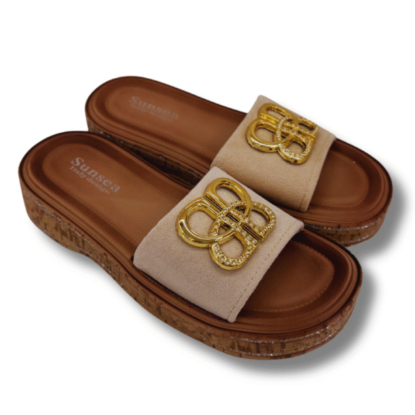 sandalias de mujer mariposa beige