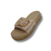 Sandalias con Círculo Dorado beige