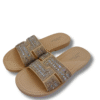 sandalias planas cristalina beige
