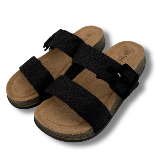 sandalias de dos palas color negro