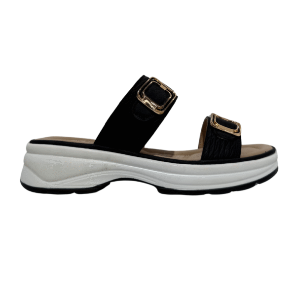 sandalias doble cadena negro