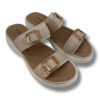 sandalias doble cadena beige delante
