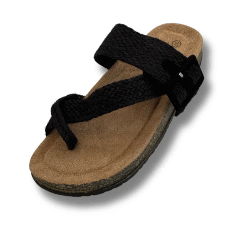 sandalias esclavas yute color negro