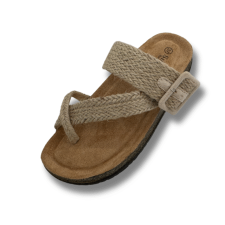 sandalias esclavas yute color beige