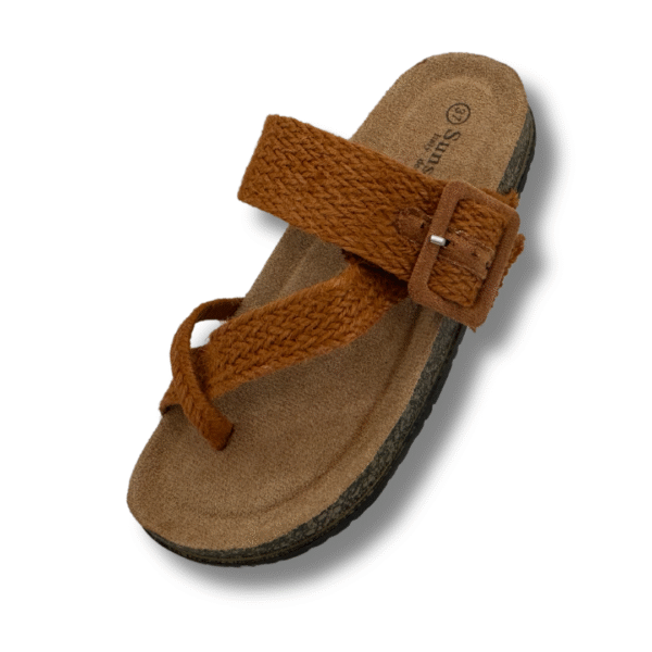 sandalias esclavas yute color camel
