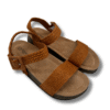sandalia de yute con hebilla camel vista lateral