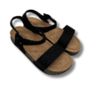 sandalia de yute con hebilla negro lateral