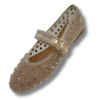 BAILARINAS DE TACON BAJO CON DIAMANTES PARA MUJER BEIGE