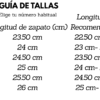 GUIA DE TALLAS CALZA NORMAL ESPAÑOL