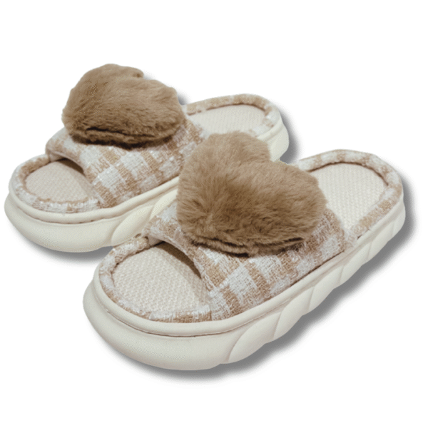 zapatillas de casa de corazon camel