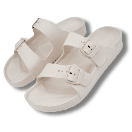 Sandalias ajustables verano blanco roto mujer