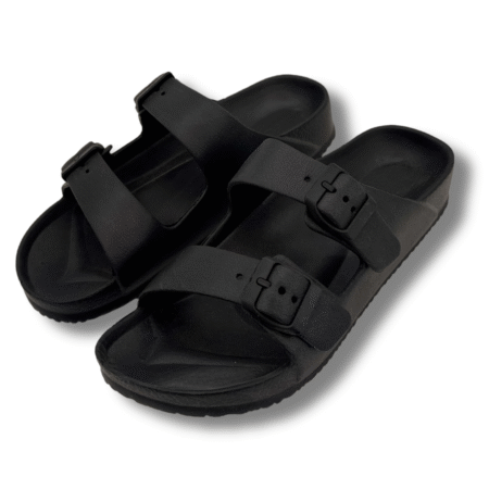 Sandalias ajustables verano negro mujer