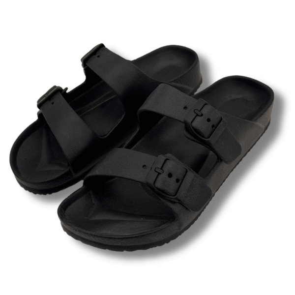 Sandalias ajustables verano negro mujer
