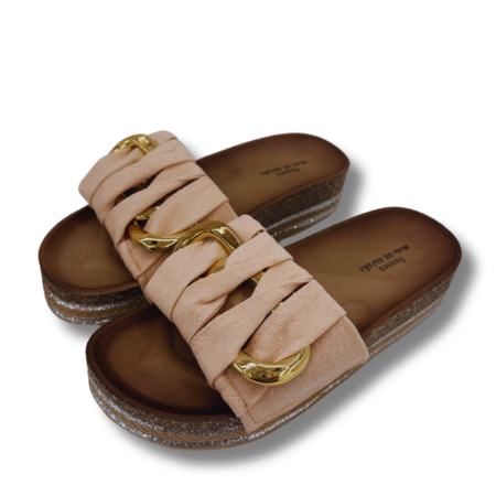 sandalias planas vaqueras mujer rosa