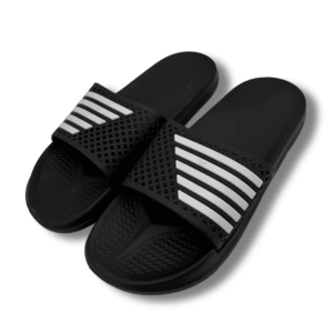 chanclas con rayas de hombre negro