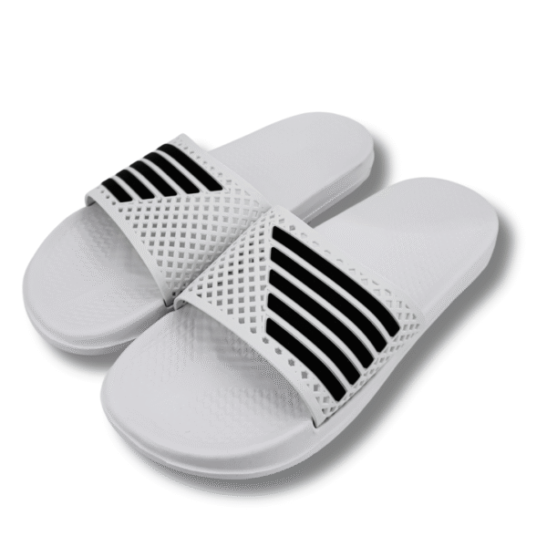 chanclas basicas de rayas para hombre blanco