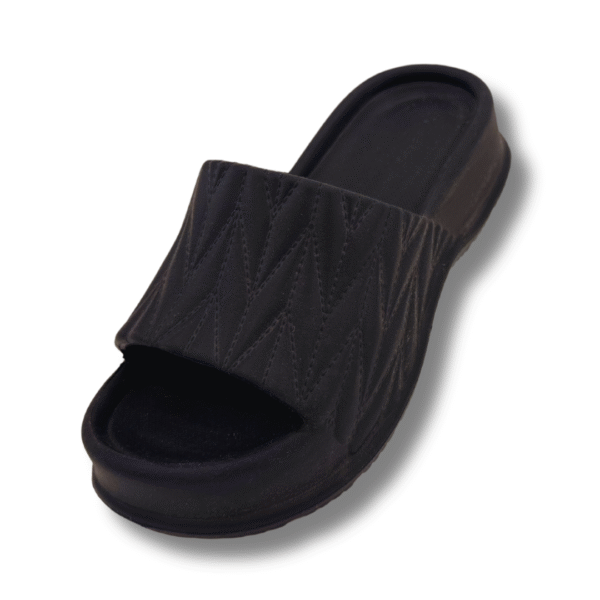 sandalias de goma con plataforma mujer negro