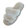 zapatillas de casa de pelito abierto beige