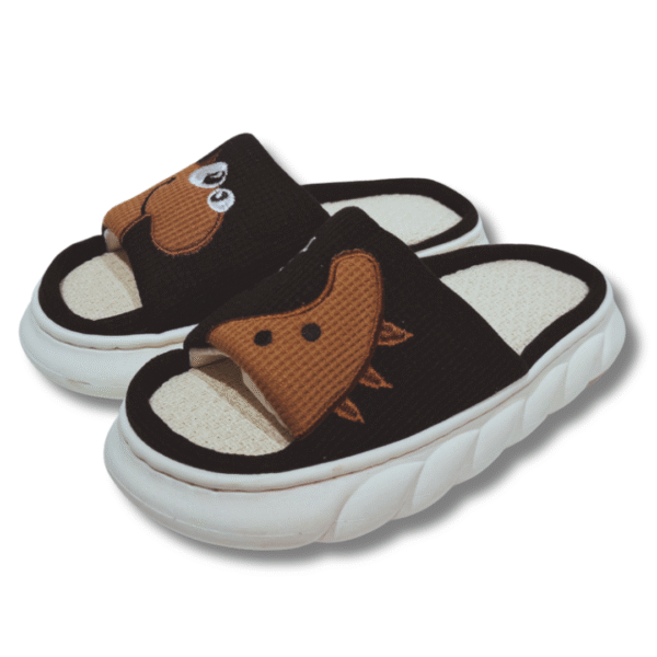 zapatillas de casa dinosaurio negro