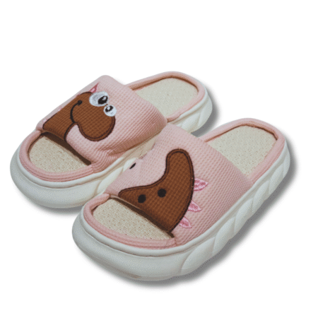 zapatillas de casa de dinosaurio rosa