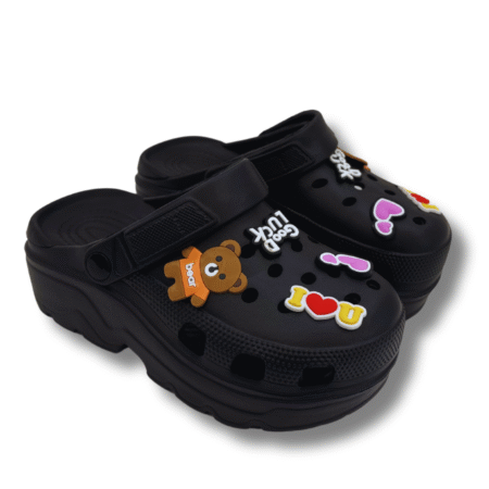 zuecos de plataforma mujer cómodos negro