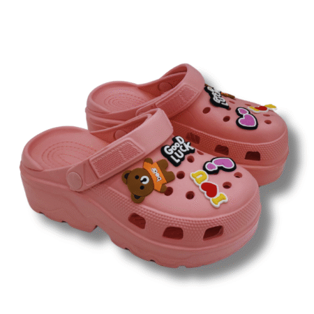 zuecos de plataforma mujer cómodos rosa