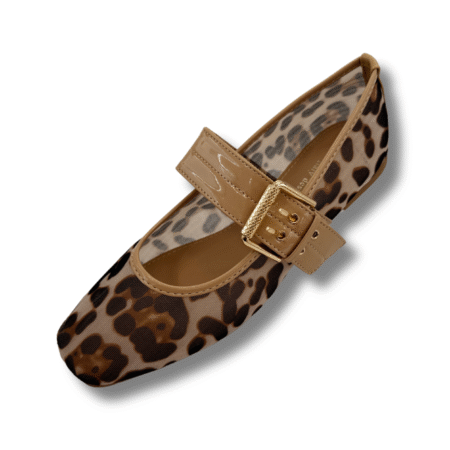 merceditas con leopardo camel mujer