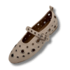 bailarinas con agujeros beige