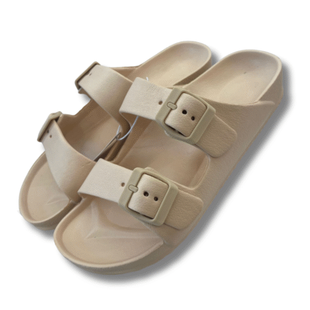 Sandalias ajustables verano beige mujer