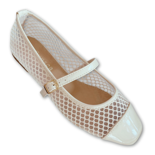 merceditas de malla transpirable color beige